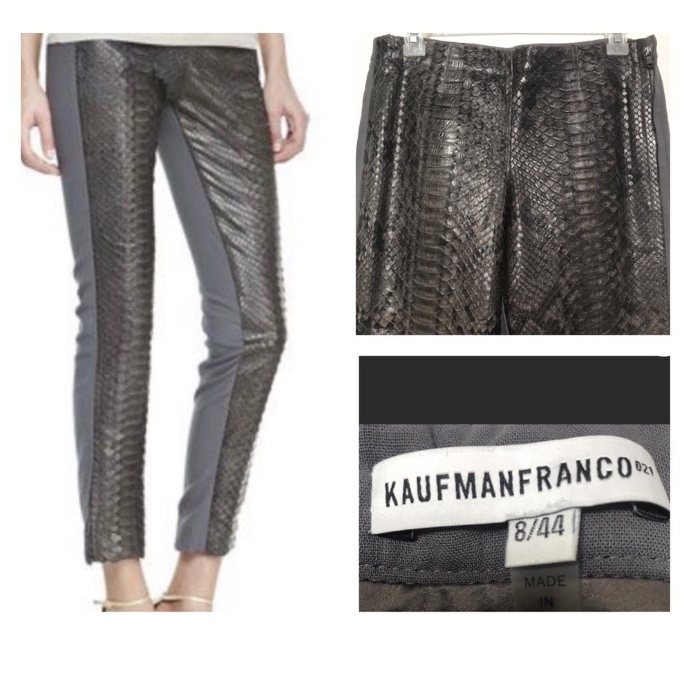Kaufmanfranco Python-Front Cropped Pants - image 1
